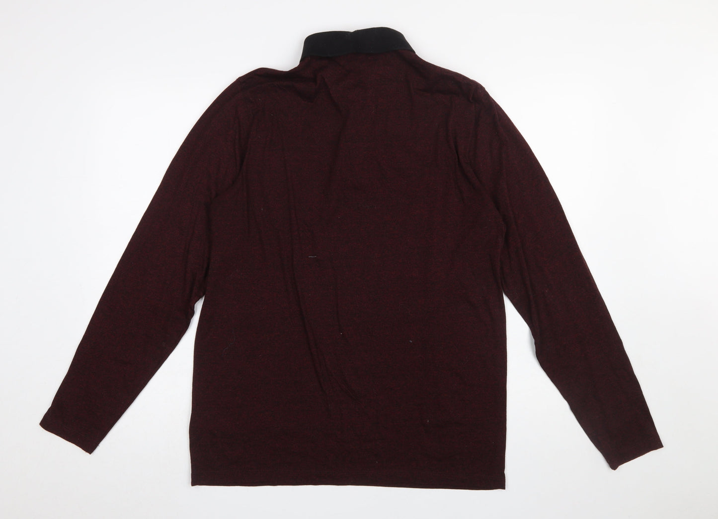 Authentic Casual Wear Men’s Brown Long Sleeve Polo Shirt Size L