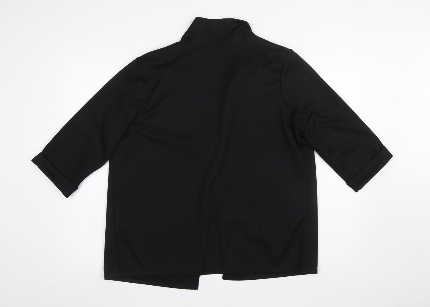 Club L Women's Black Size 14 Basic 3/4 Sleeve Blouse
