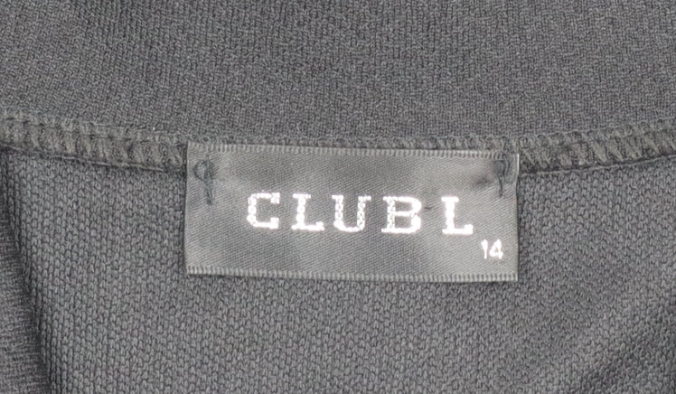 Club L Women's Black Size 14 Basic 3/4 Sleeve Blouse