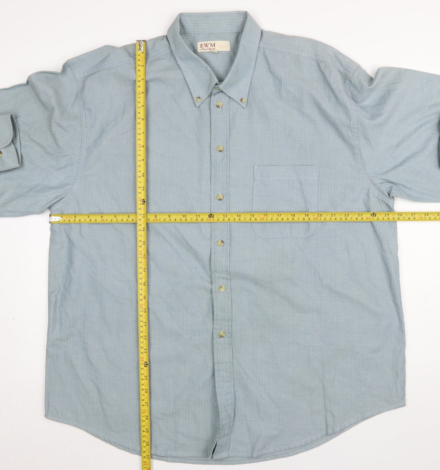 EWM Men’s Blue XL Button-Up Long Sleeve Classic Shirt