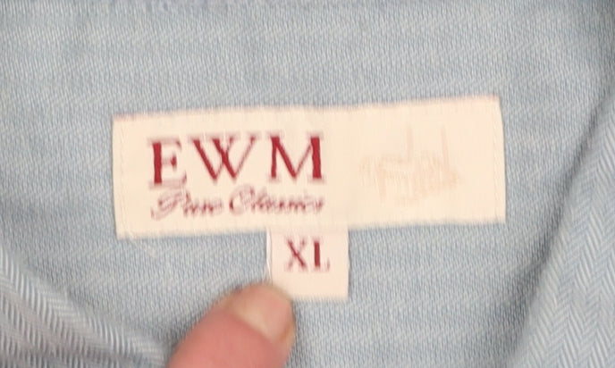 EWM Men’s Blue XL Button-Up Long Sleeve Classic Shirt