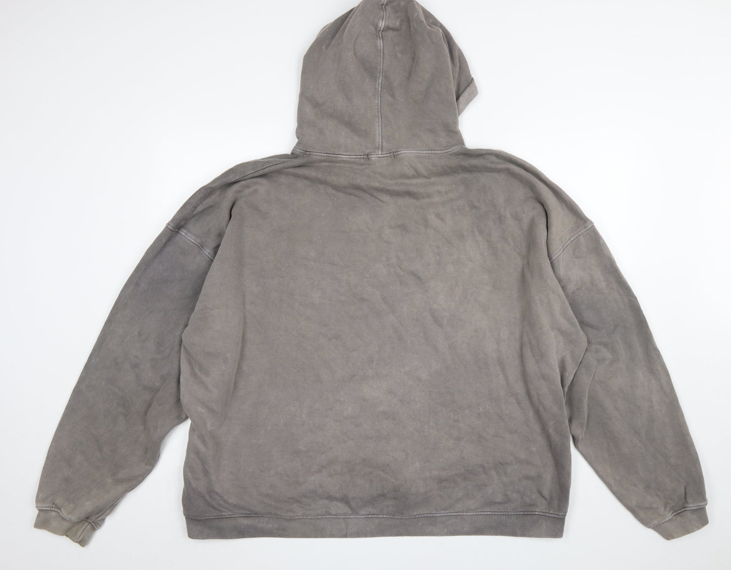 PrettyLittleThing Women’s Grey Pullover Hoodie L Logo Print Casual