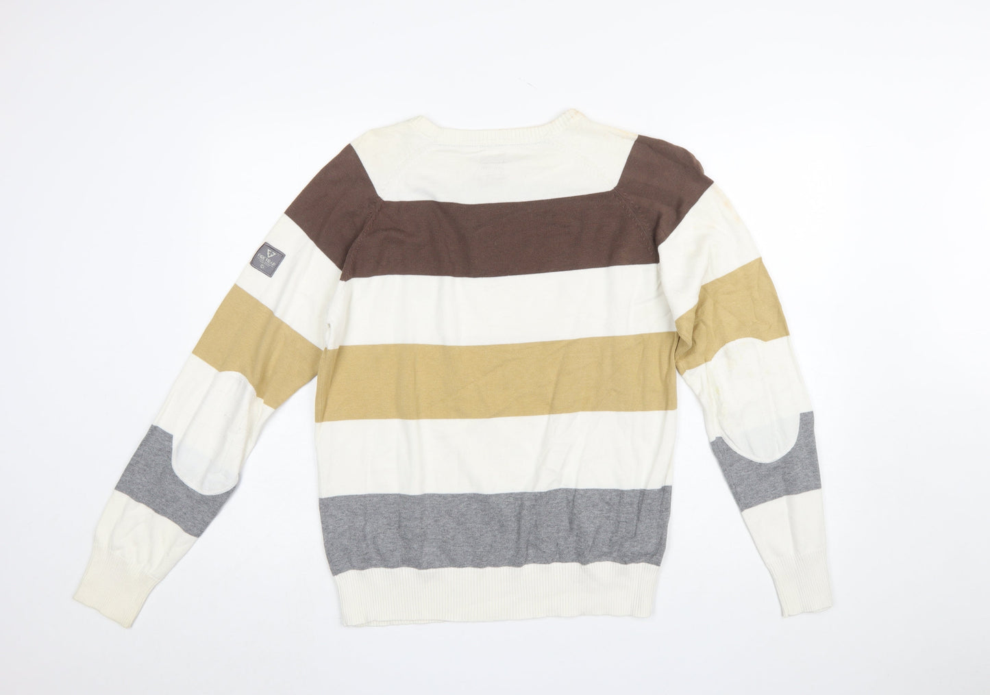 Firetrap Men's Multicoloured Striped Cotton Jumper Size L Crew Neck