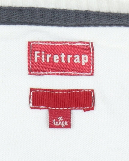 Firetrap Men's Multicoloured Striped Cotton Jumper Size L Crew Neck