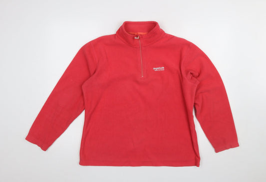 Regatta Women's Red 1/4 Zip Fleece Sweatshirt UK 14 Outdoor Pullover