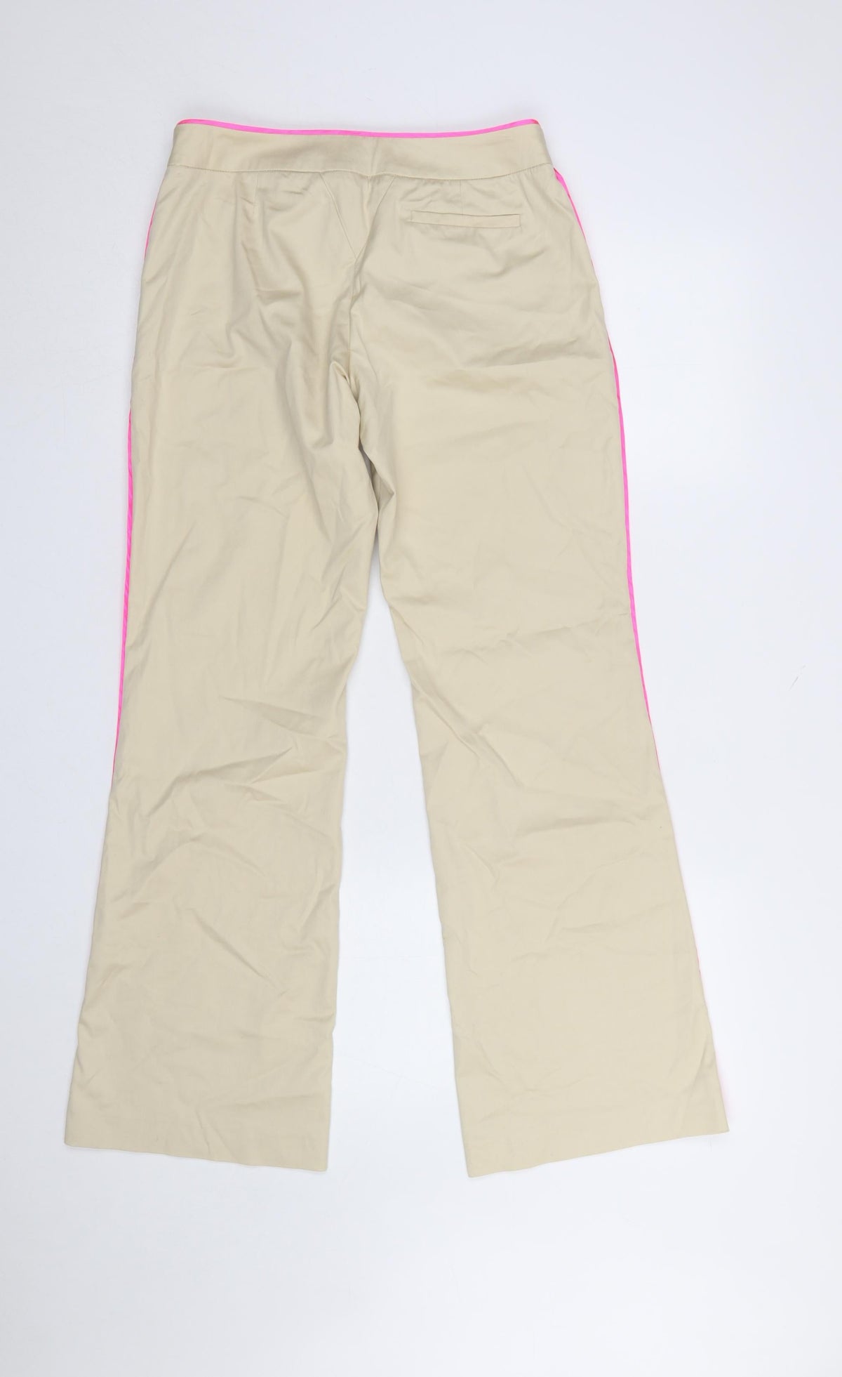 Whistles Women Beige Chino Trousers UK 10 Straight Leg Stretch