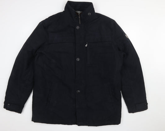 North Mile Men’s Black 44R Military Jacket Water Resistant Cotton Blend