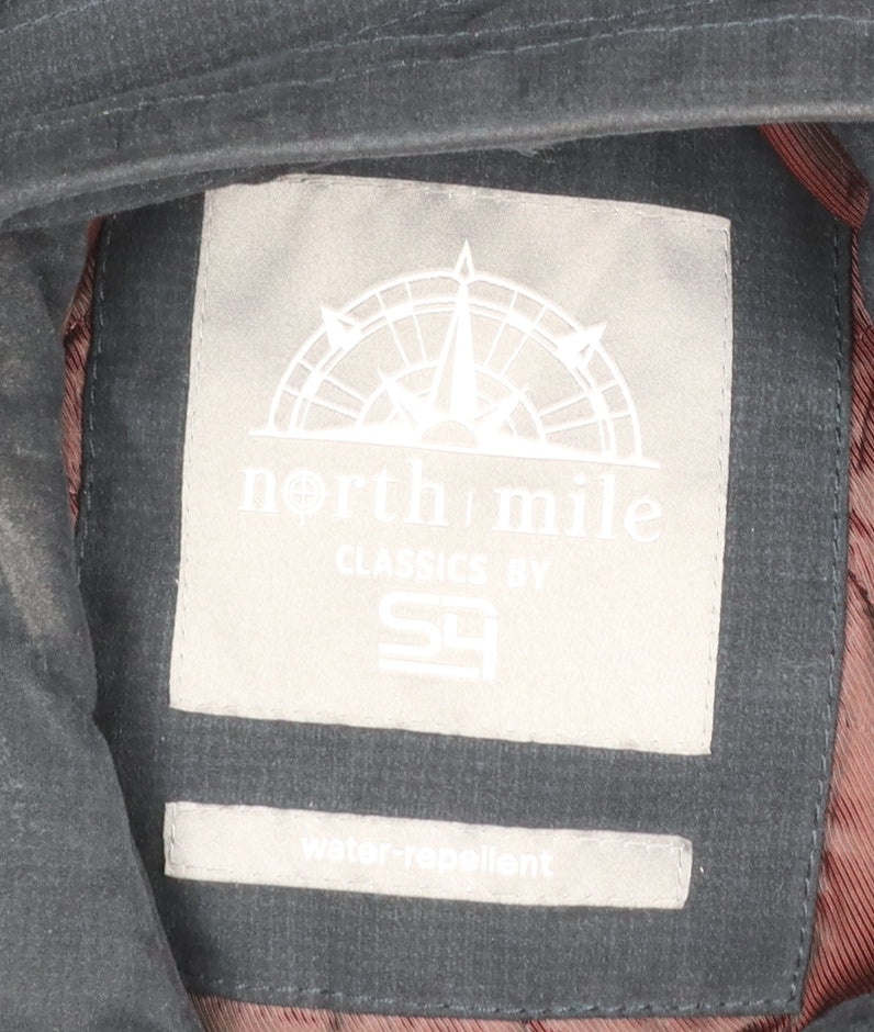 North Mile Men’s Black 44R Military Jacket Water Resistant Cotton Blend