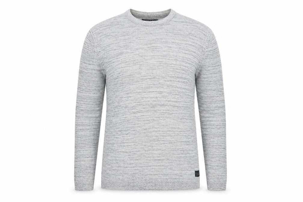 Broken Standard Men's Grey Cotton Crew Neck Pullover Jumper M