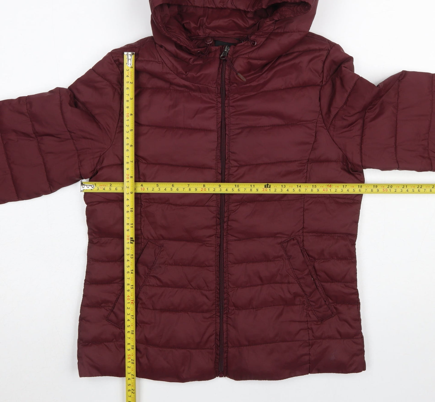 Vero Moda Women’s Red Hooded Puffer Jacket Size S