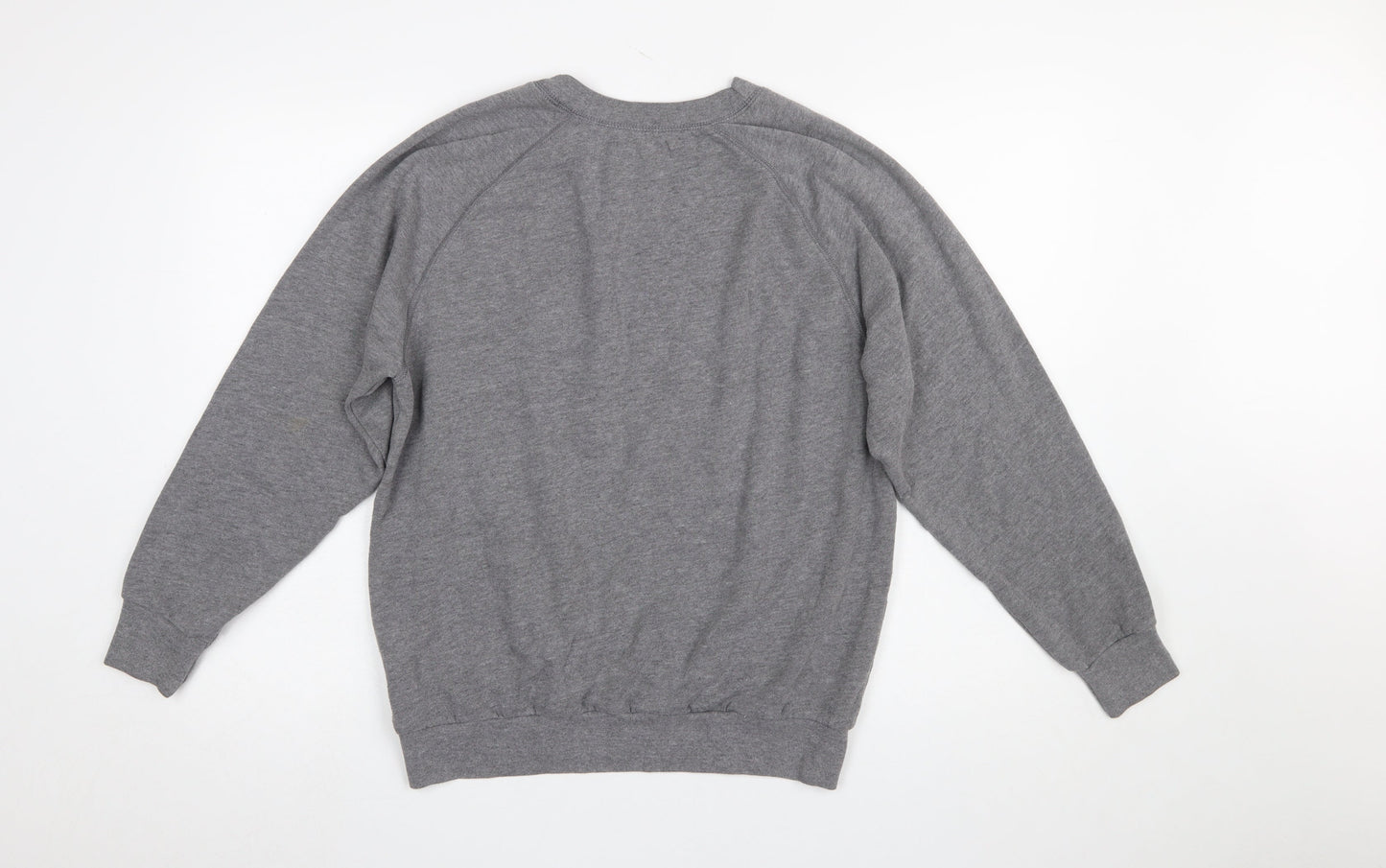 Hollister Women Grey Small Crew Neck Pullover Sweatshirt HCO Print