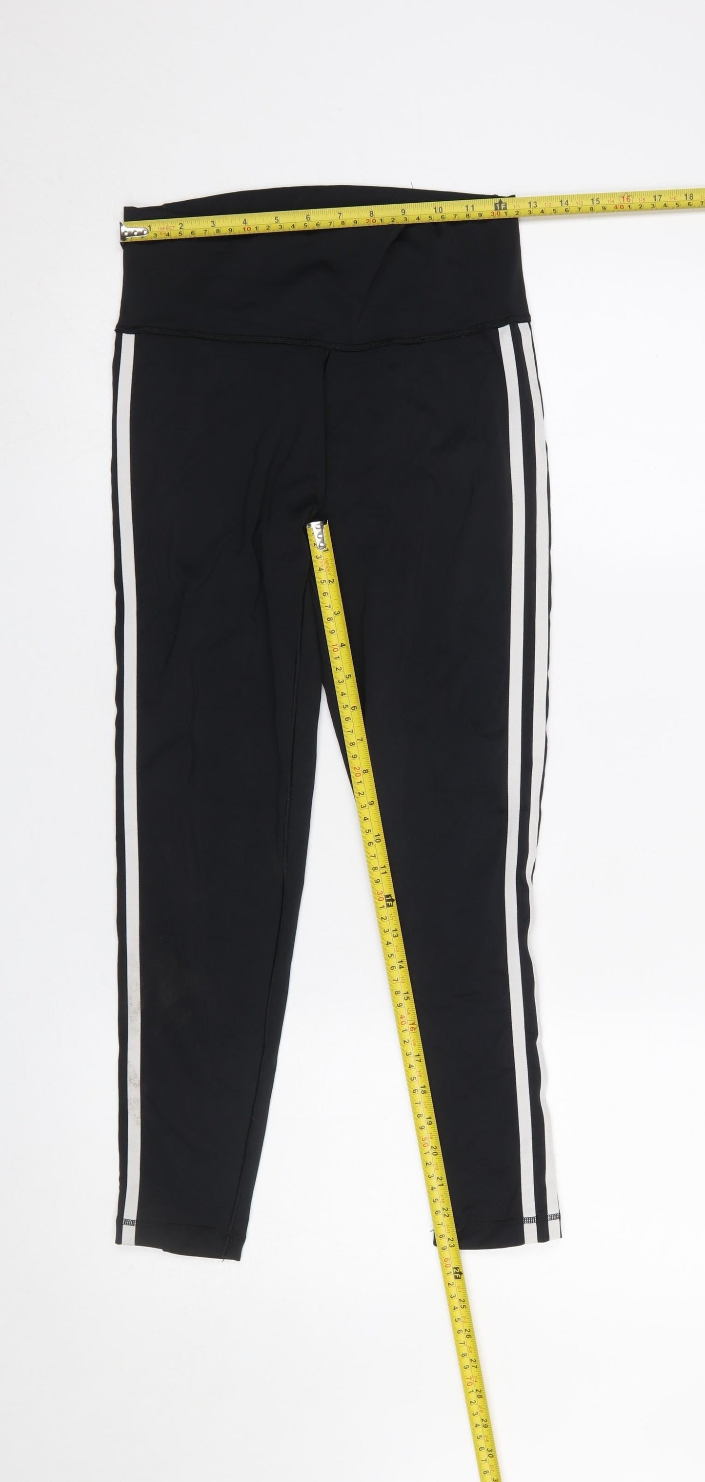 Adidas Women's Black Side Stripe Leggings Size M Compression Fit