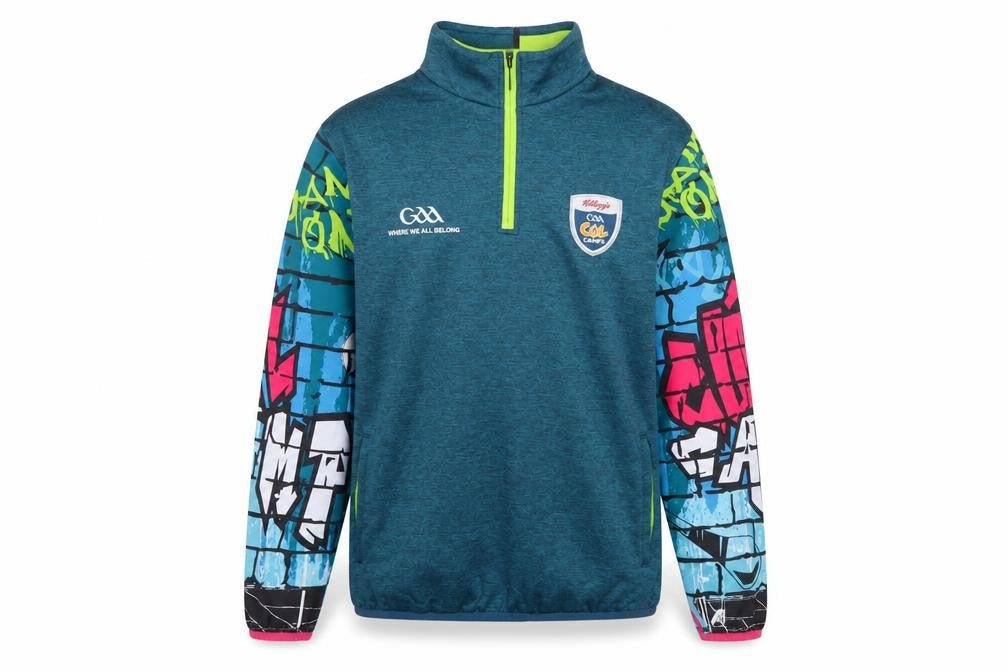 Masita Boys Blue 1/4 Zip Sports Sweatshirt 5 Years Colourful Logo Design