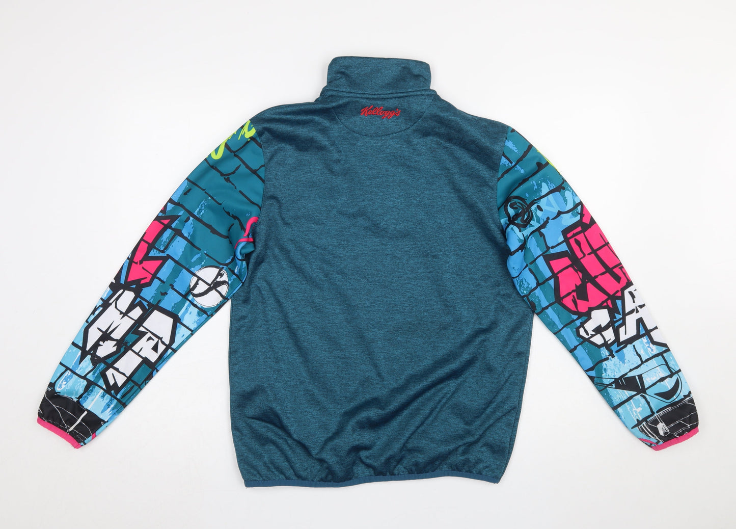 Masita Boys Blue 1/4 Zip Sports Sweatshirt 5 Years Colourful Logo Design