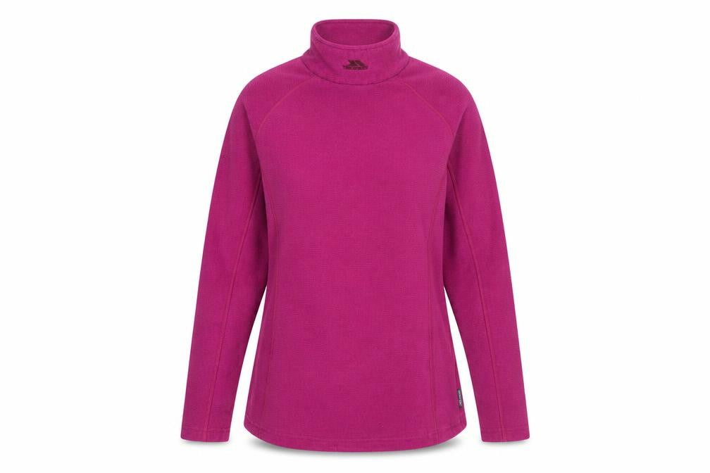 Trespass Women’s Pink Fleece Pullover Sweatshirt L Zip Pockets Warm Outdoor