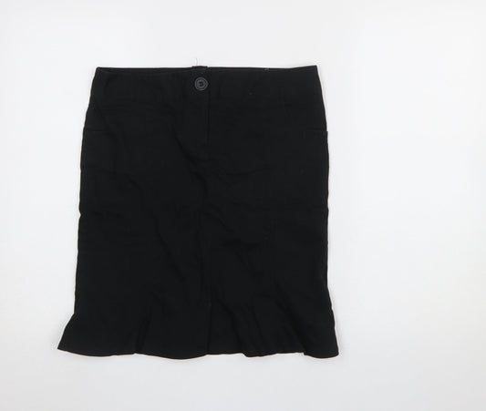 Topshop Women Black Size 10 Cotton Stretch Pencil Skirt