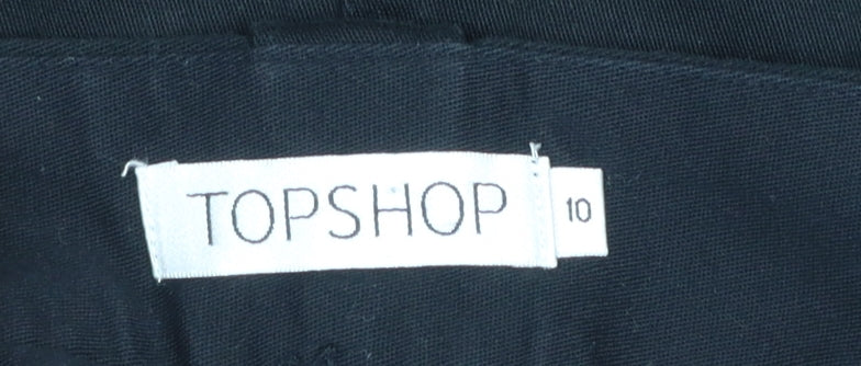 Topshop Women Black Size 10 Cotton Stretch Pencil Skirt
