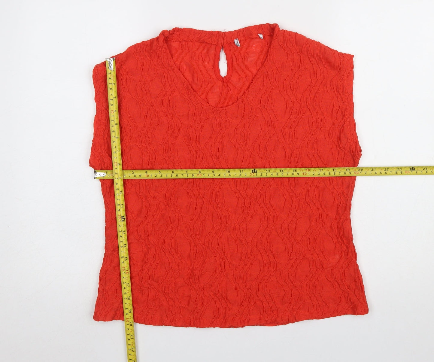 Gallery Women’s Red Sleeveless Blouse Size 12 Scoop Neck Lightweight