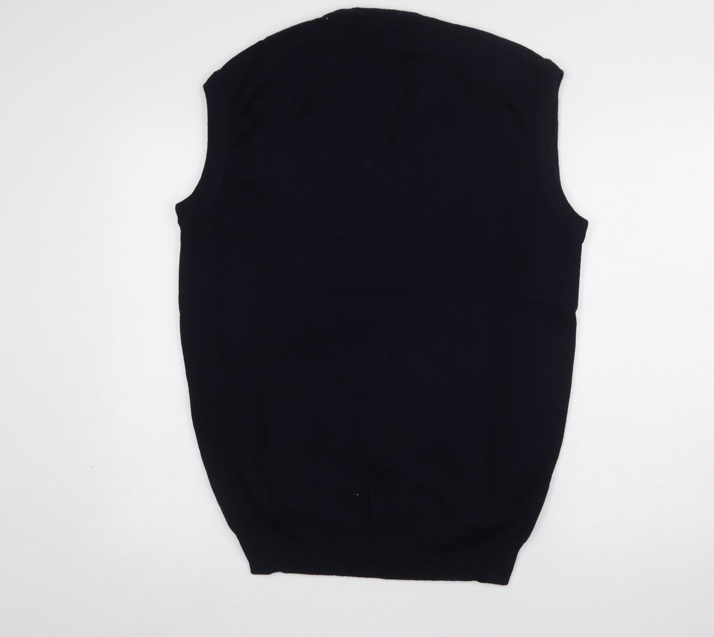 Deer Park Men's Black 2XL V-Neck Knit Wool Acrylic Sleeveless Vest