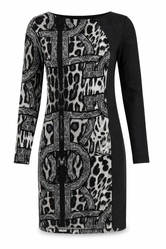 Ariana Women's Black Animal Print Bodycon Dress Size 8