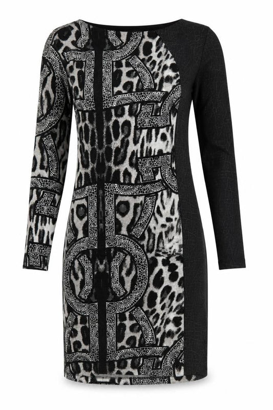 Ariana Women's Black Animal Print Bodycon Dress Size 8
