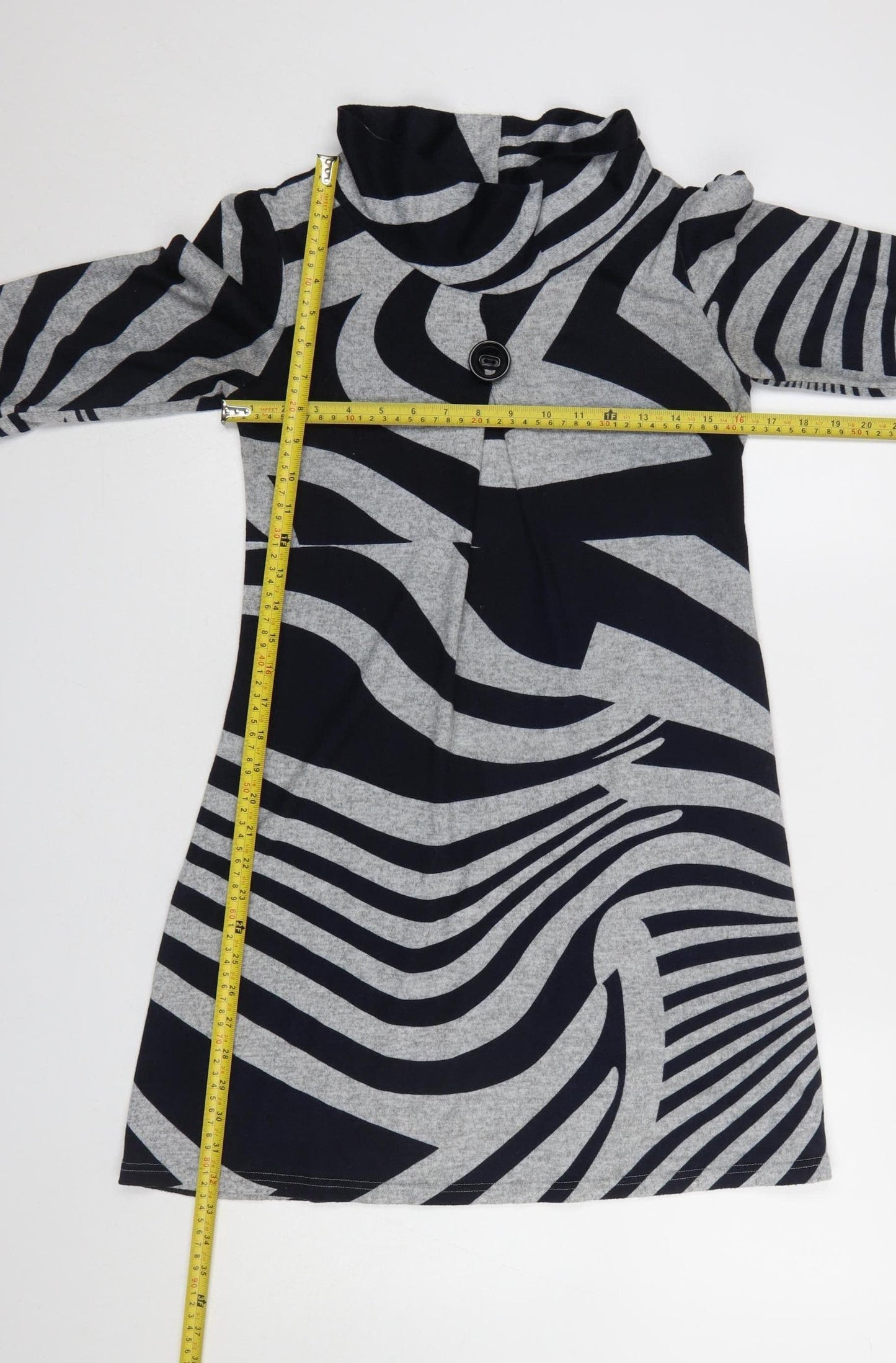 Stella Morgan Women’s Black Grey Geometric Shift Dress Size 8