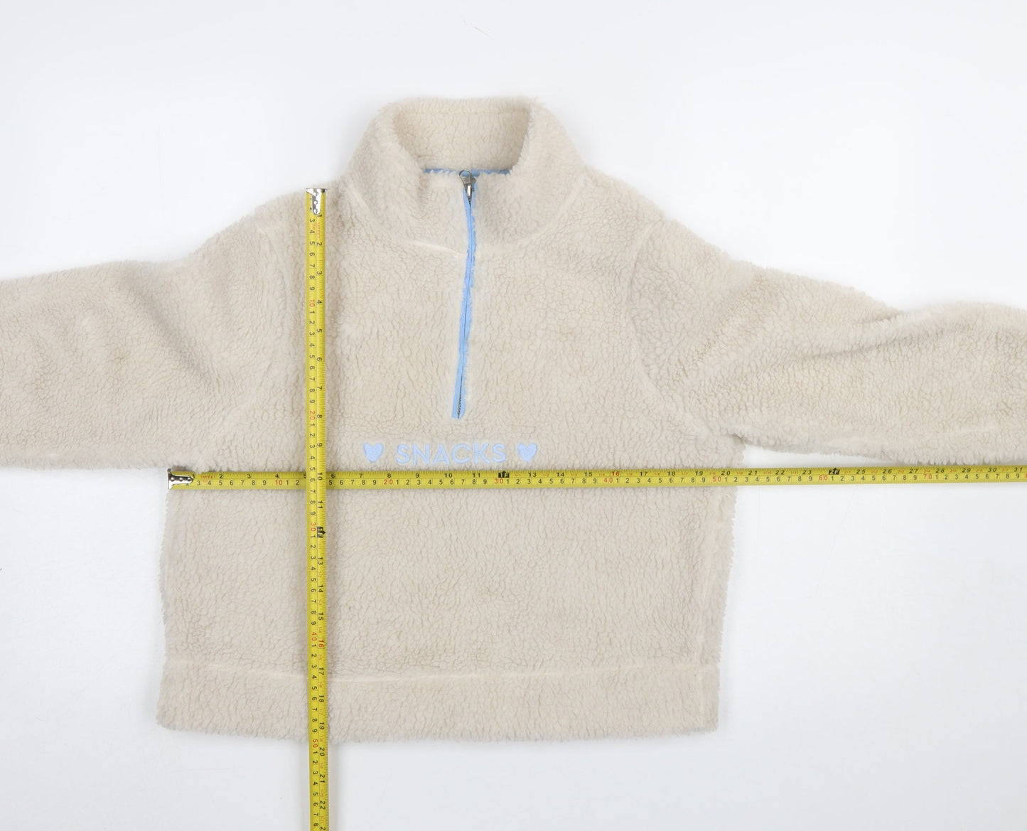 Skinnydip London Women Beige 1/4 Zip Fleece Pullover Sweatshirt Size 10