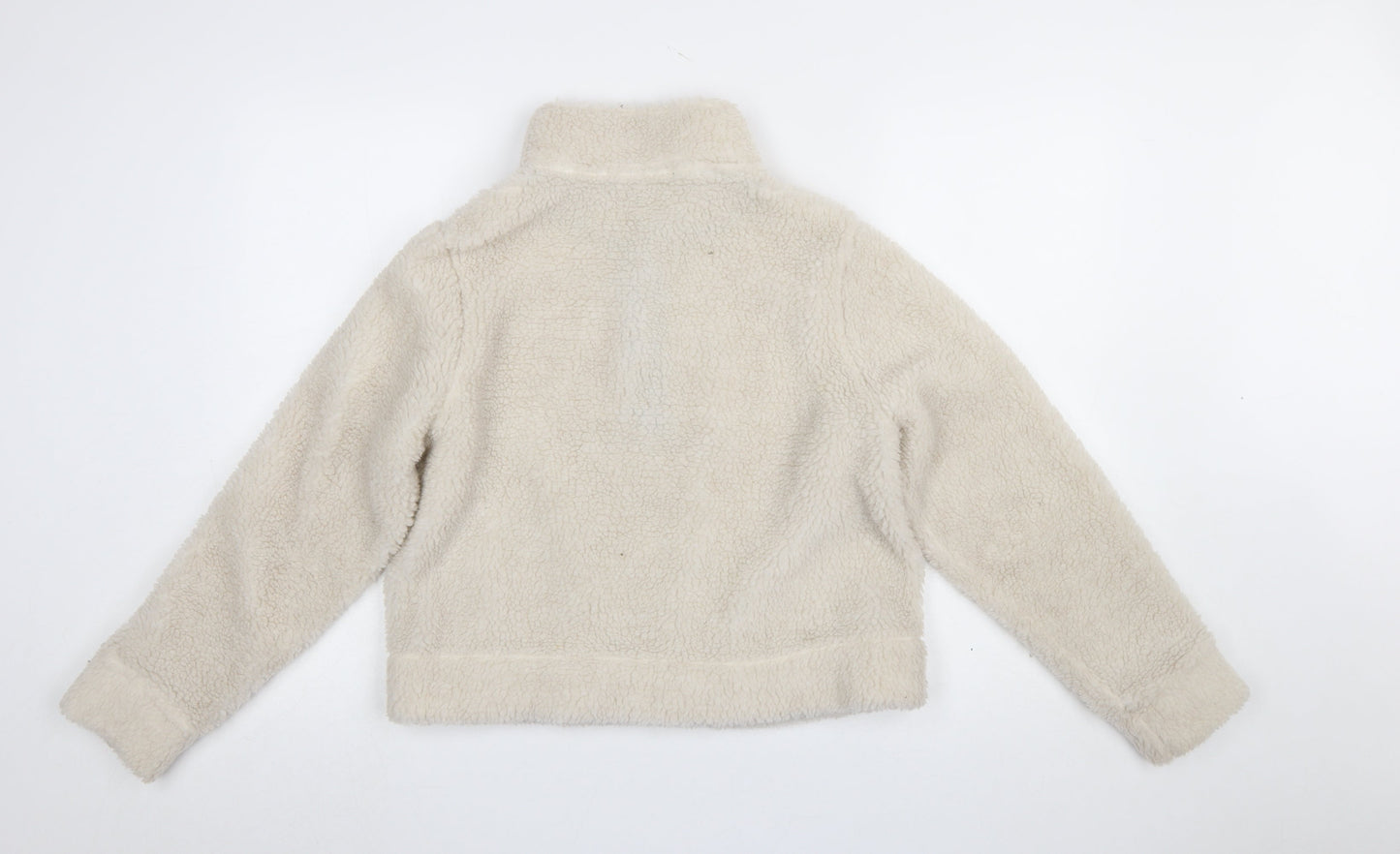 Skinnydip London Women Beige 1/4 Zip Fleece Pullover Sweatshirt Size 10