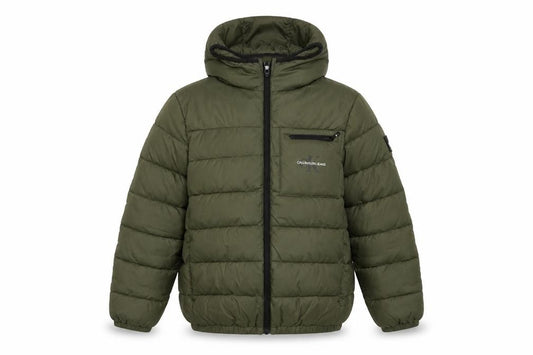 Calvin Klein Jeans Women Green Size 12 Hooded Puffer Jacket