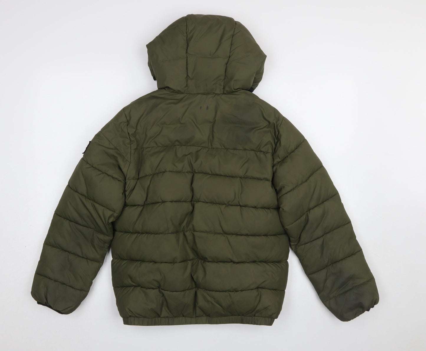 Calvin Klein Jeans Women Green Size 12 Hooded Puffer Jacket