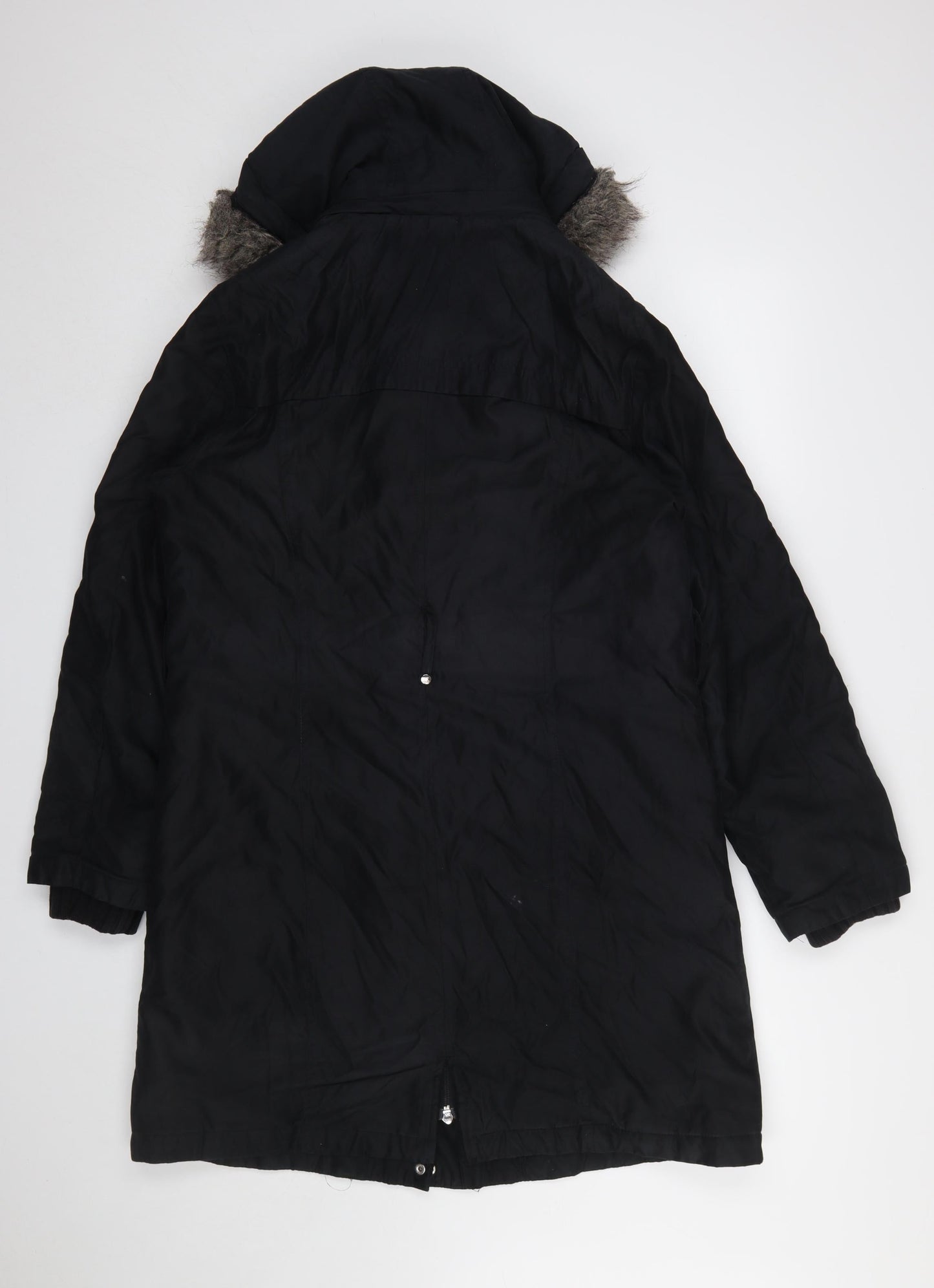 Marks and Spencer Per Una Stormwear Black Hooded Parka Coat Women's Medium