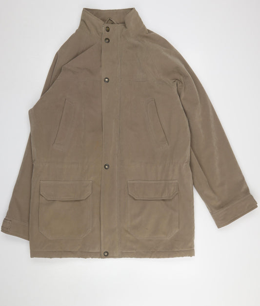 BHS Men's Brown Medium Parka Jacket 38in Chest Polyester Blend