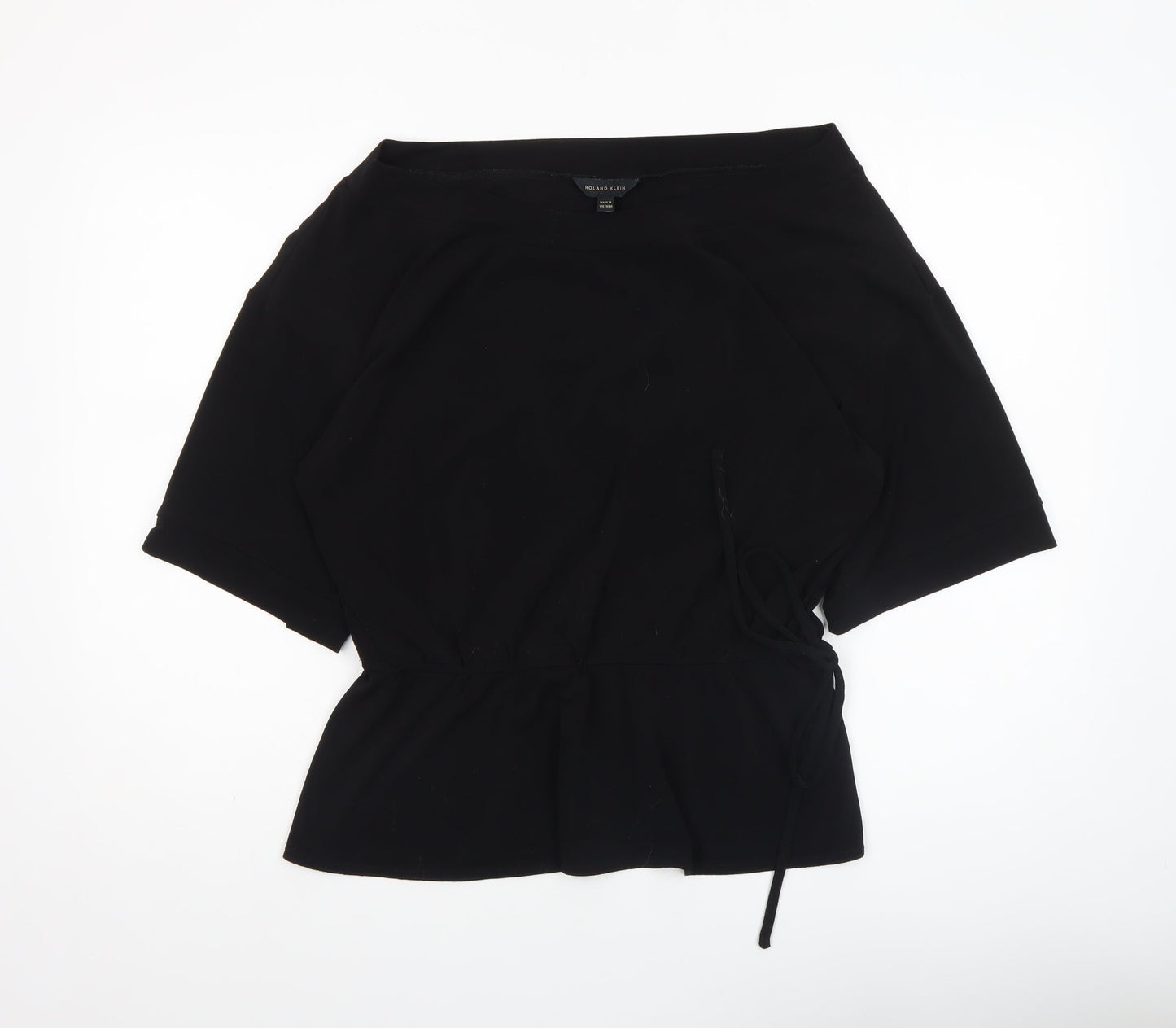 Roland Klein Women’s Black Size 14 Tie Waist Tunic Blouse