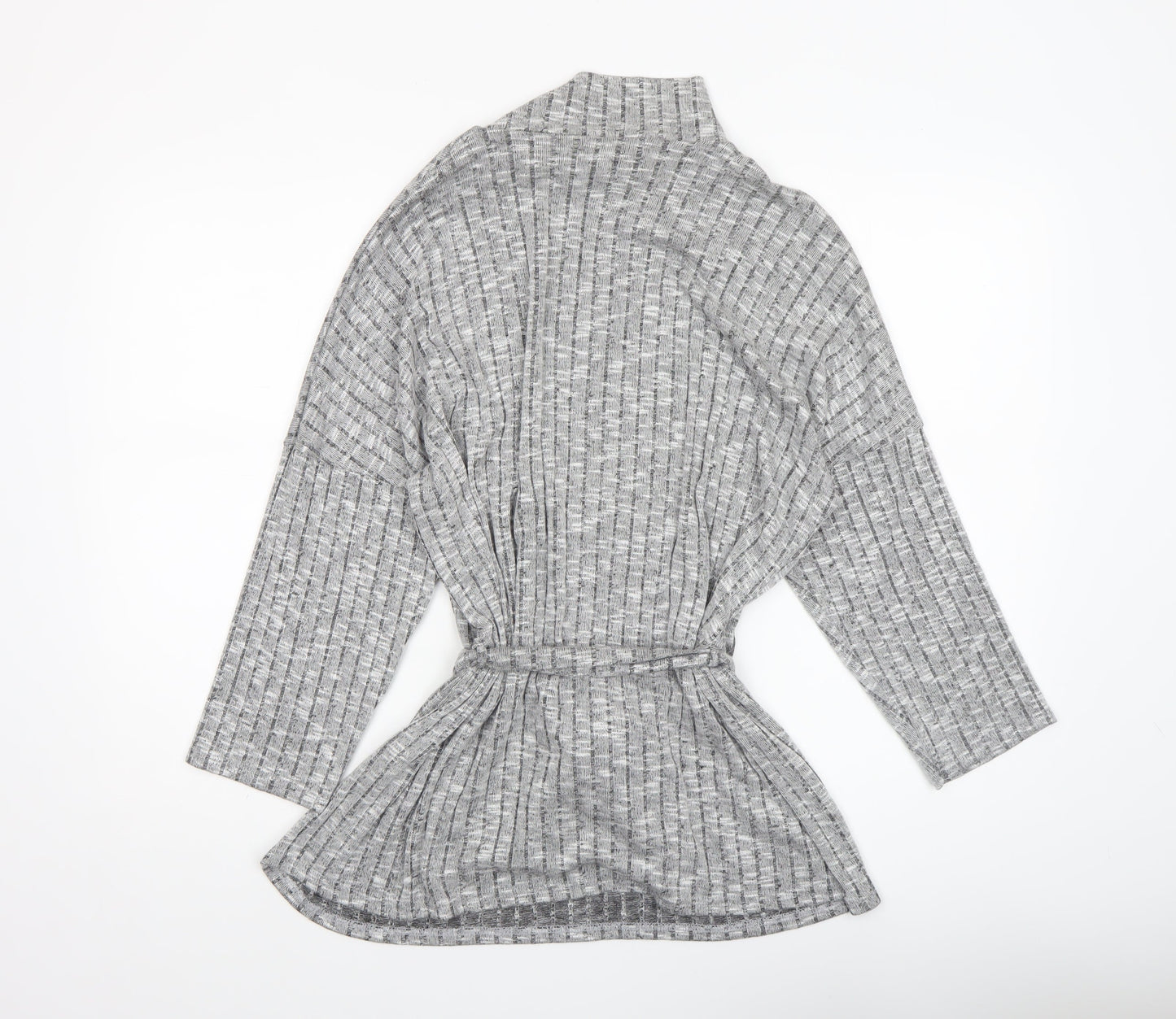 Quiz Women’s Grey Knit Roll Neck Belted Tunic Top Size 16