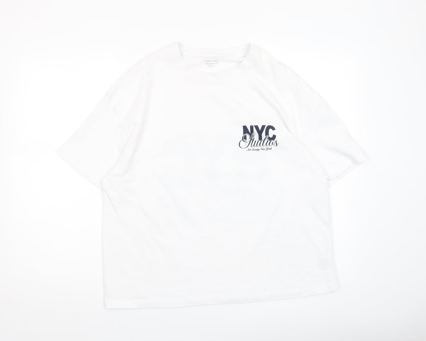 Dunnes Stores Women’s White NYC Print Cotton T-Shirt L