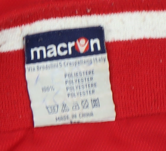 Macron Men's Red XL Sports Training Jacket Football Full Zip