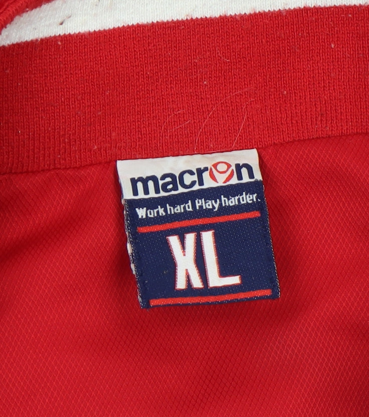 Macron Men's Red XL Sports Training Jacket Football Full Zip