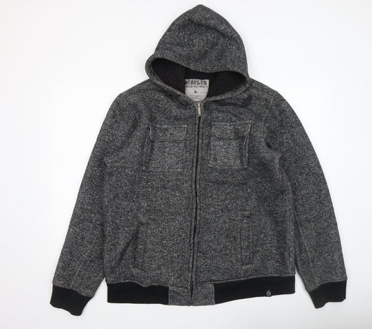 Surplus Men's Grey Hooded Full Zip Jacket XL Lined Casual Style