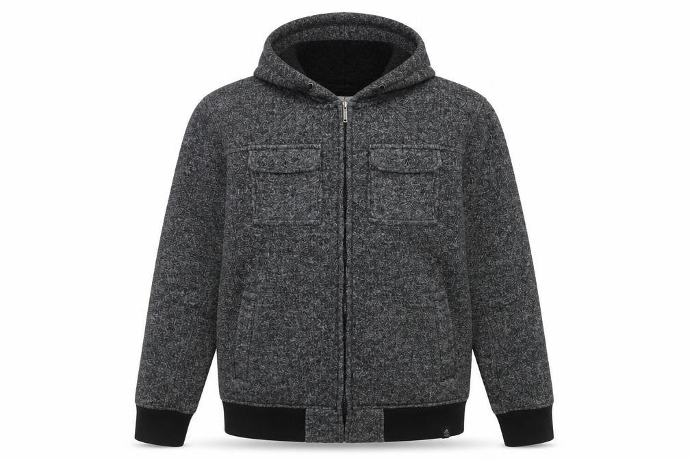 Surplus Men's Grey Hooded Full Zip Jacket XL Lined Casual Style