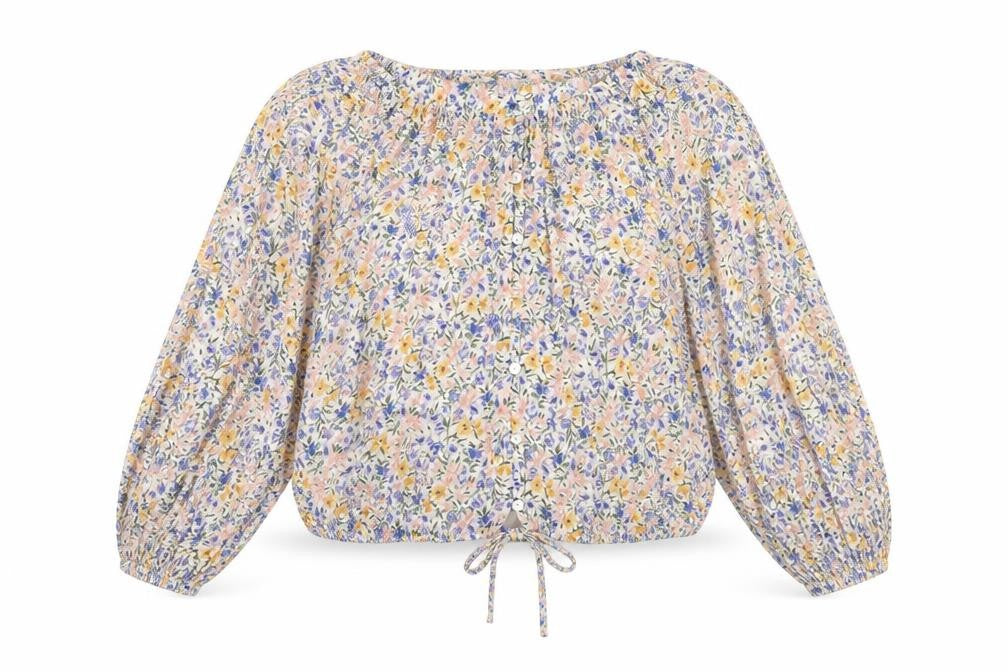 Mango Women's Multicoloured Floral Cropped Blouse Size M