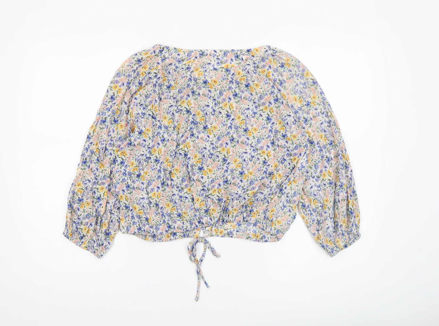 MNG Women's Multicoloured Floral Cropped Blouse Size M