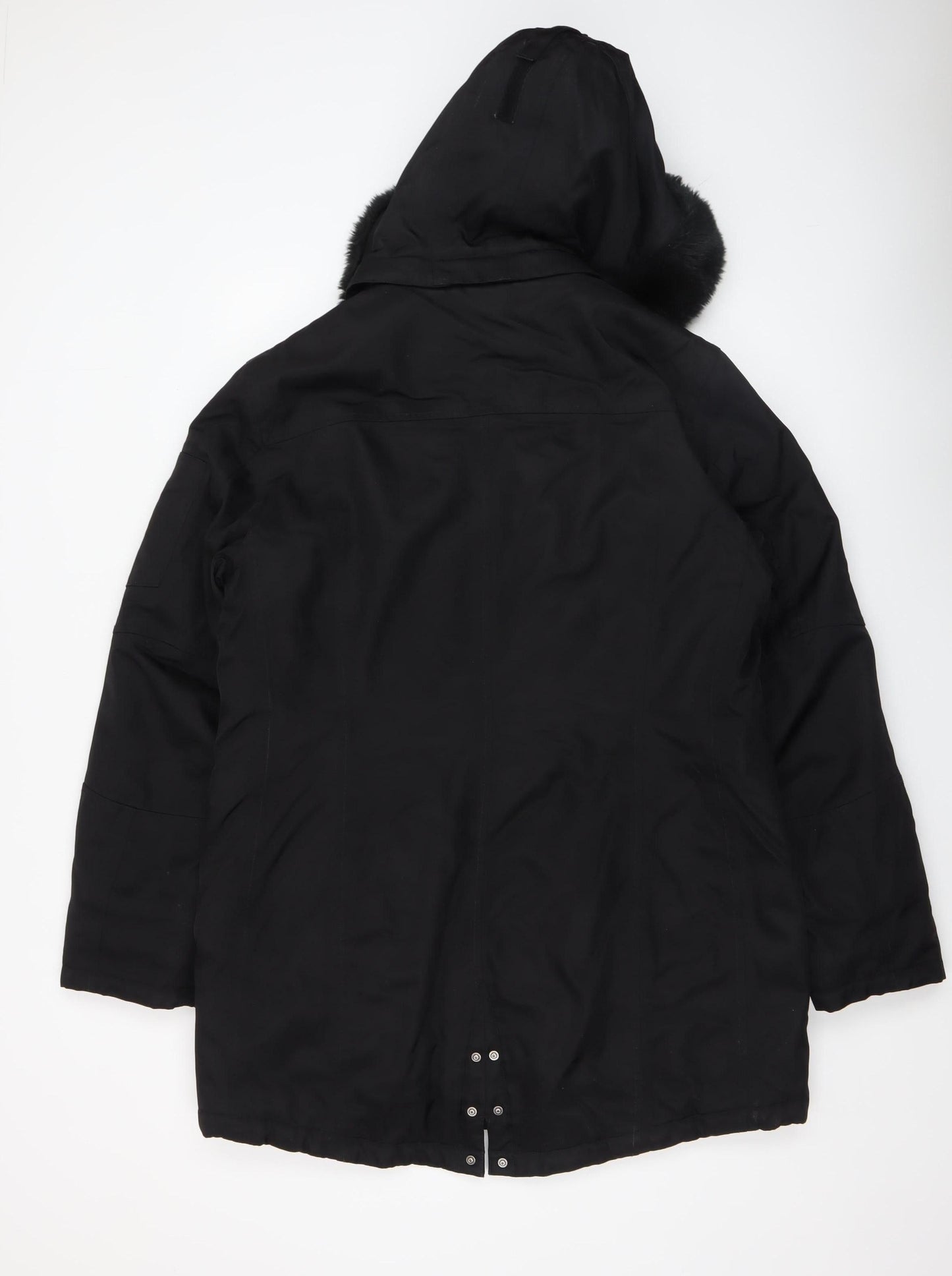Wellensteyn Women's Black Long Parka Coat L Hooded Waterproof Winter Jacket