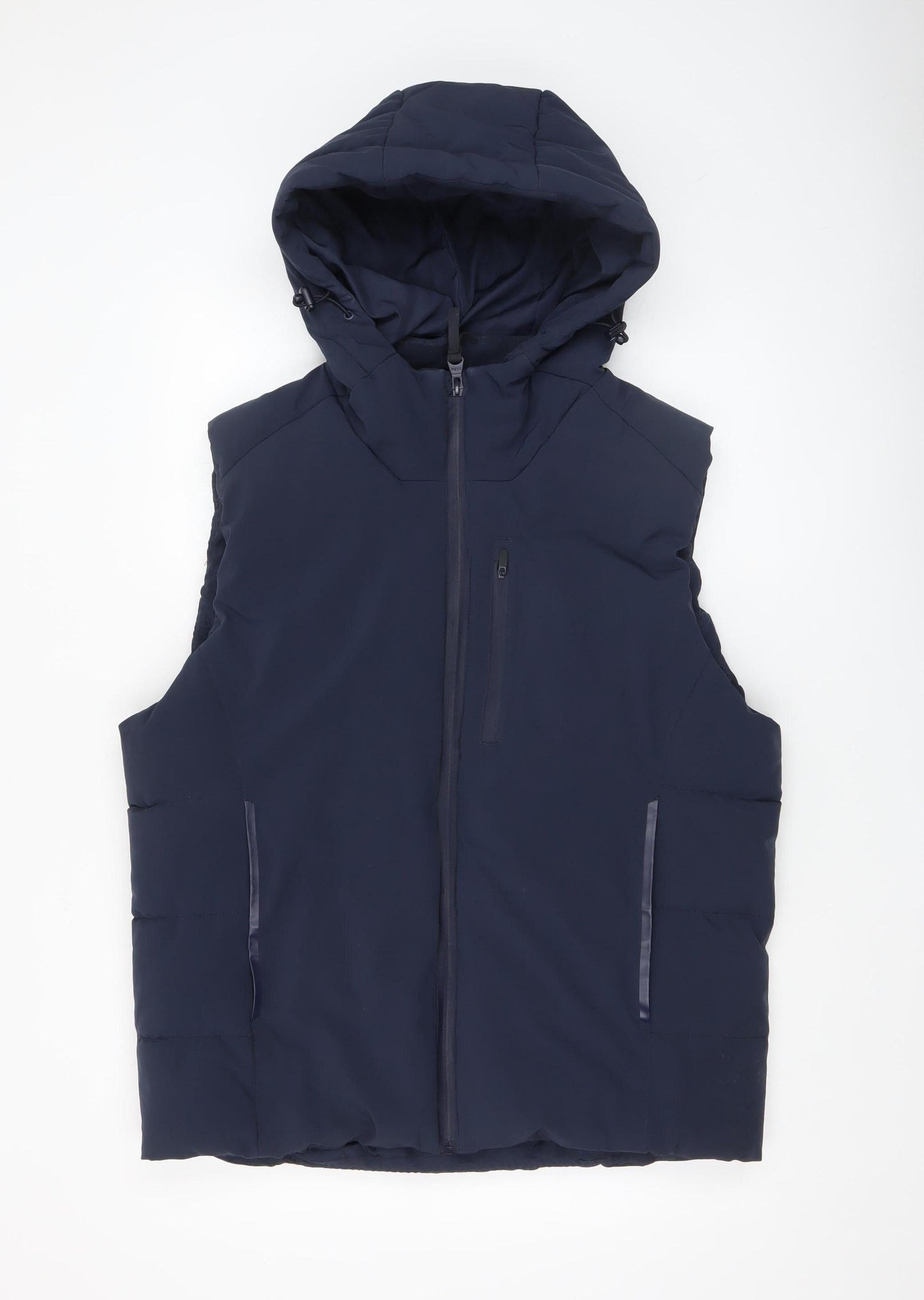 FSBN Men's Blue Hooded Puffer Waistcoat XL Regular Fit Winter Gilet