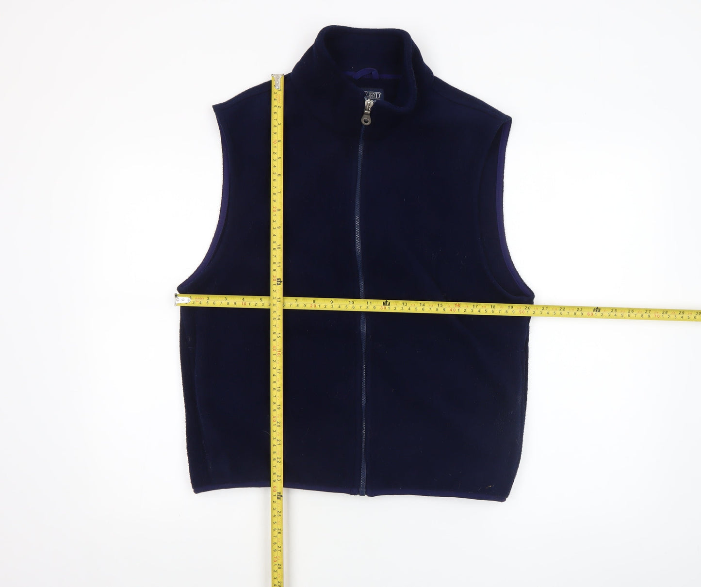 Lands' End Unisex Blue Fleece Zip Waistcoat Bodywarmer S