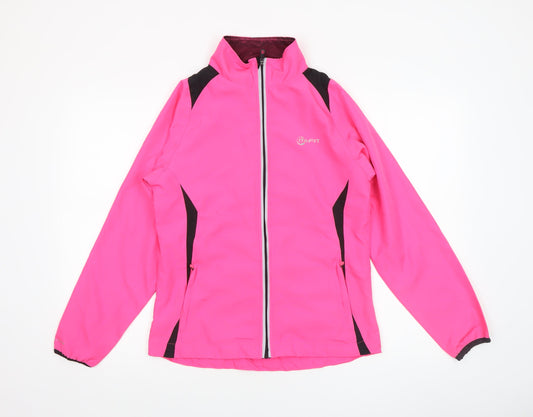 Mi-Fit Women's Pink Reflective Lightweight Windbreaker Jacket Size 8
