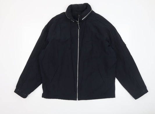 NEXT Men's Black Bomber Jacket Size M Full Zip Cotton Blend