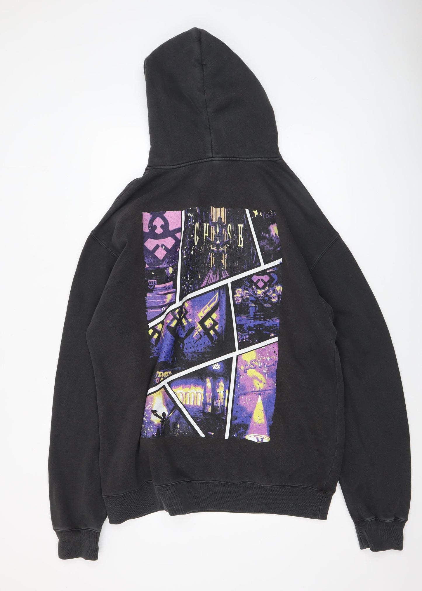 AS Colour Men Black XL Pullover Hoodie Graphic Print Fleece