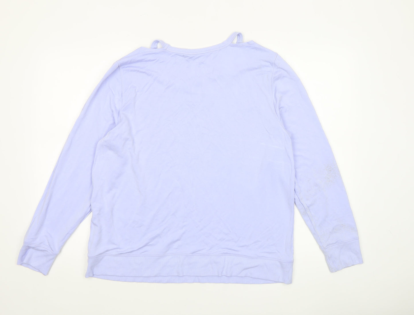 DKNY Sport Women's Lilac Pullover Sweatshirt XL Cotton Blend