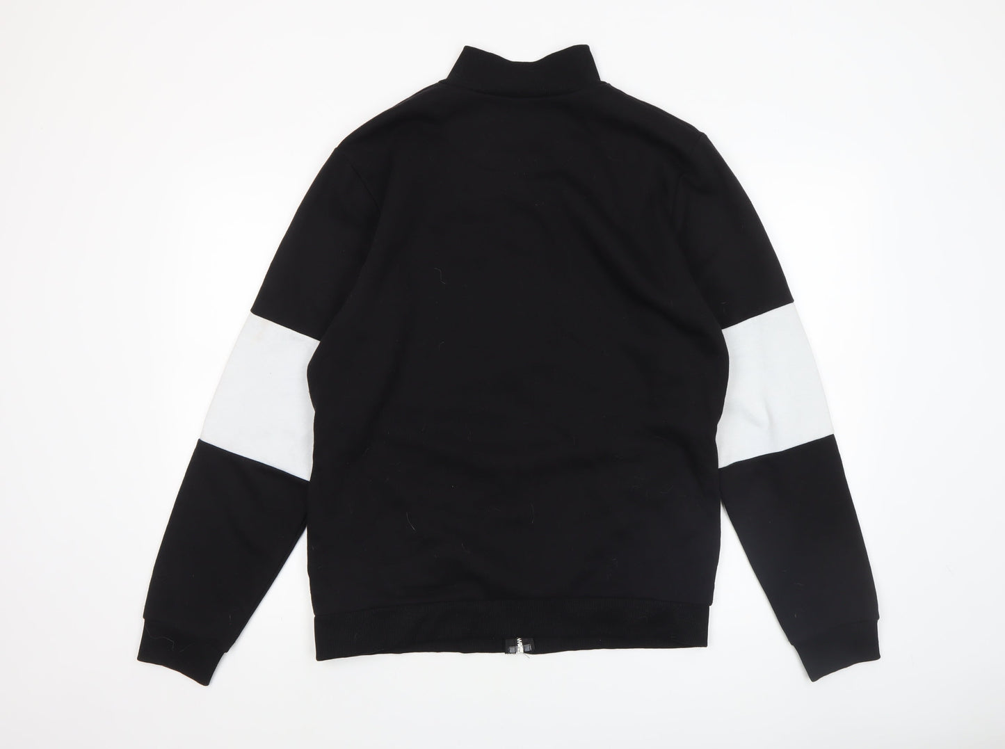boohooMAN Men's Black M Full Zip Basic Jacket with Logo