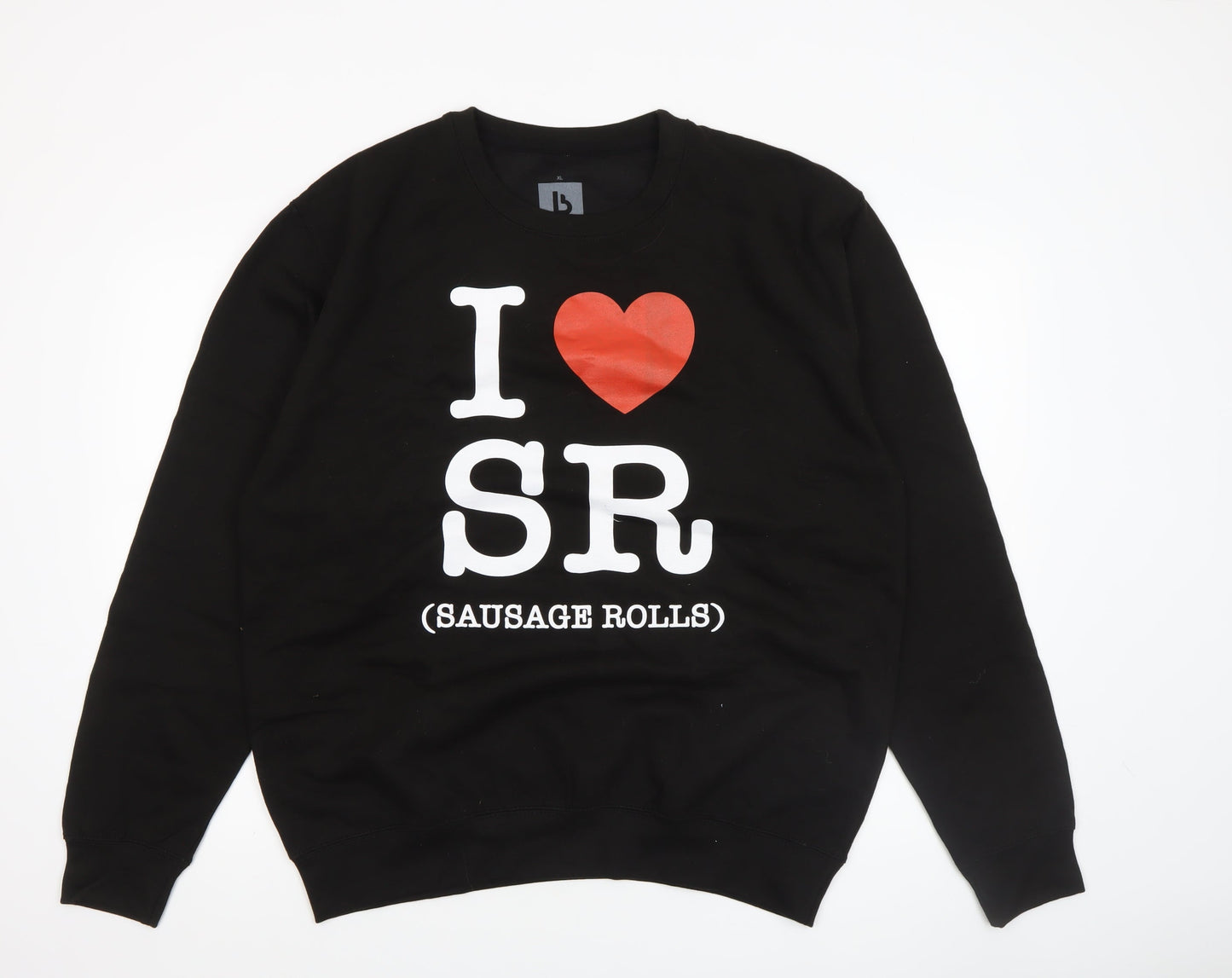 LB Men's Black I Love SR Sausage Rolls Sweatshirt XL Pullover